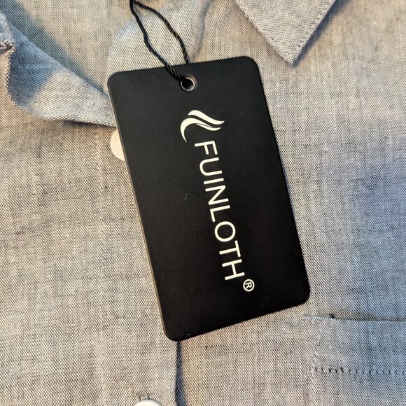 Fuinloth Long Sleeve Dress Shirt Button Down Classic Collar Work Size Medium NWT - Picture 4 of 6